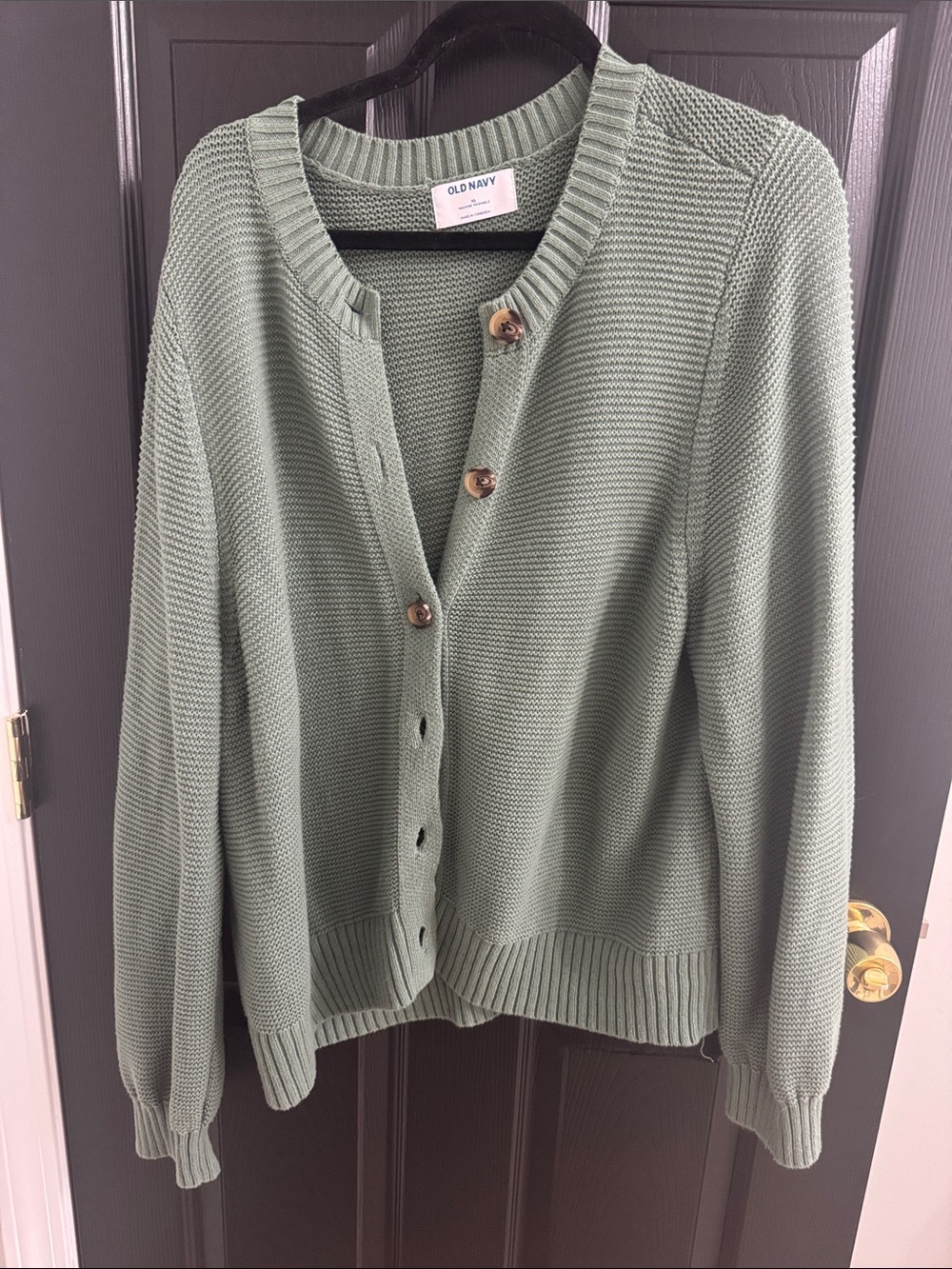 Old Navy Mint Sage Green Button-Up Knit Cardigan